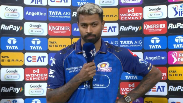 Dejected Hardik Pandya After Mumbai Indians’ Fourth Straight Loss to Punjab Kings